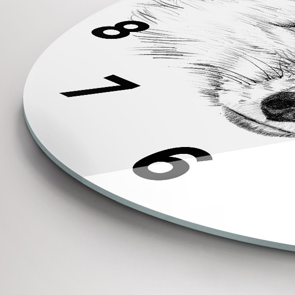 Round glass clock Graphic fox head