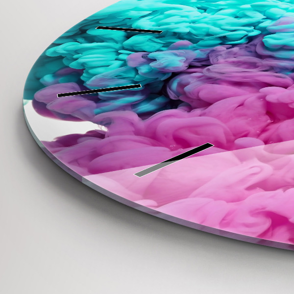 Round glass clock Modern art - spots