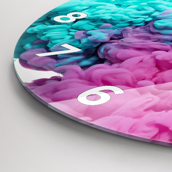 Round glass clock Modern art - spots
