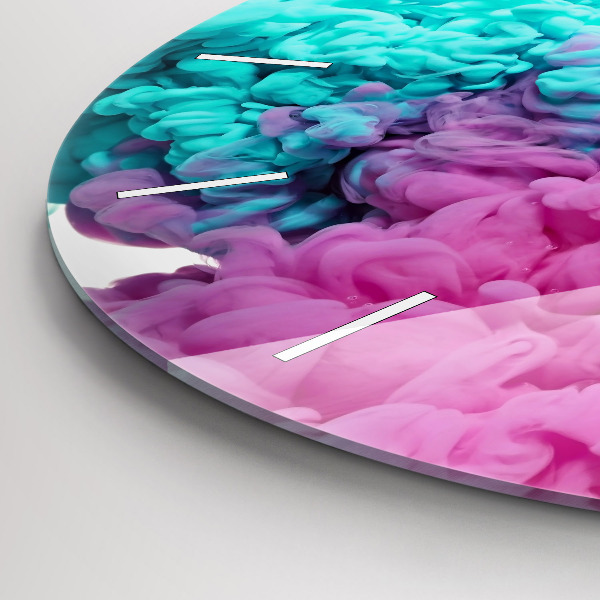 Round glass clock Modern art - spots
