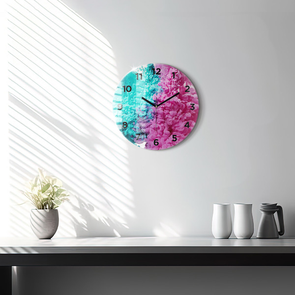 Round glass clock Modern art - spots