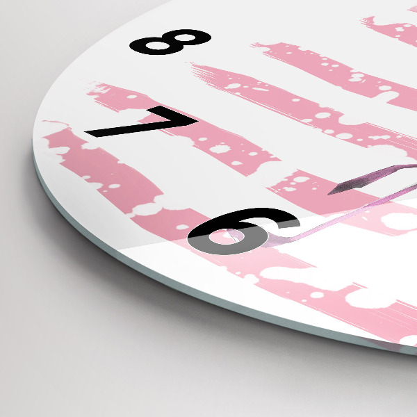 Round glass clock Flamingo Graphic