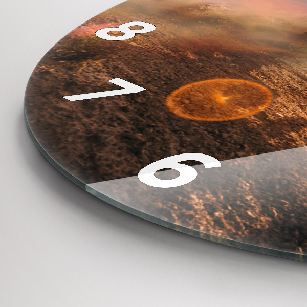 Round glass clock Man on a motorcycle