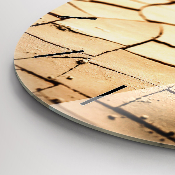 Round glass clock Plant in dry soil