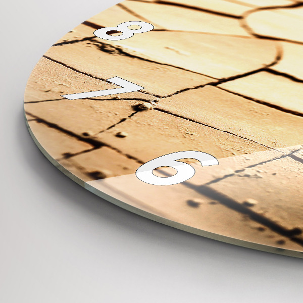 Round glass clock Plant in dry soil