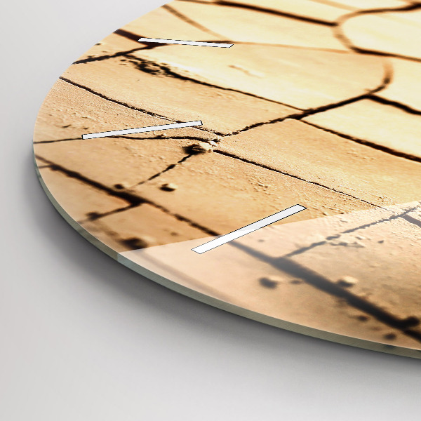Round glass clock Plant in dry soil