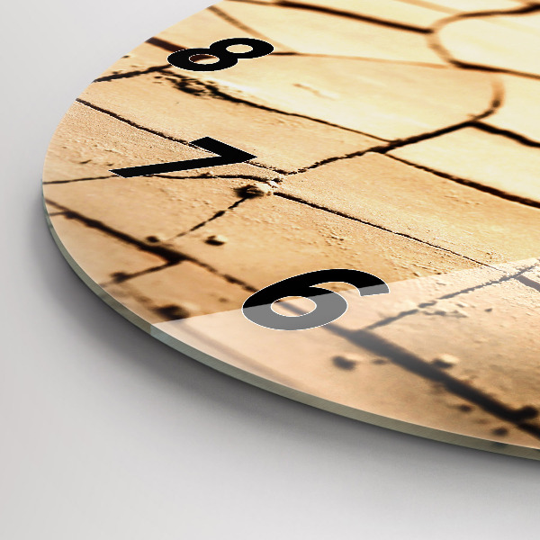 Round glass clock Plant in dry soil