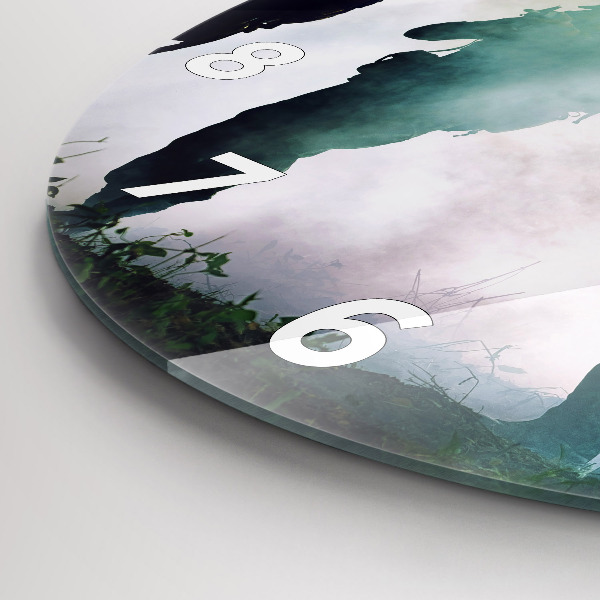 Round glass clock Army in the forest soldiers