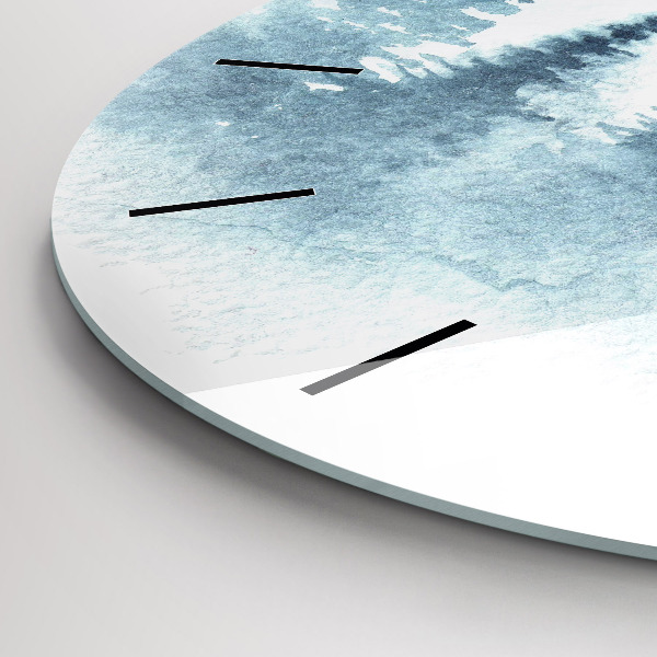 Round glass clock Winter forest