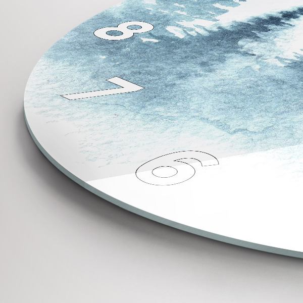 Round glass clock Winter forest