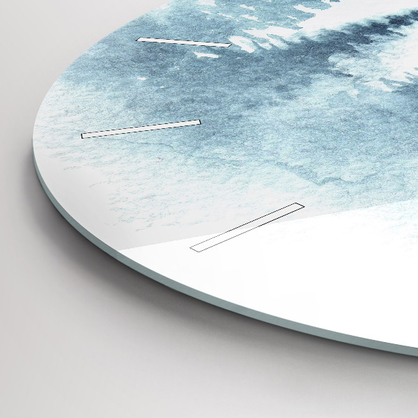 Round glass clock Winter forest