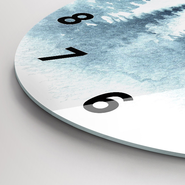 Round glass clock Winter forest