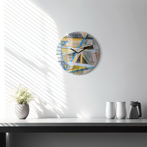 Round glass clock Impressionist painting