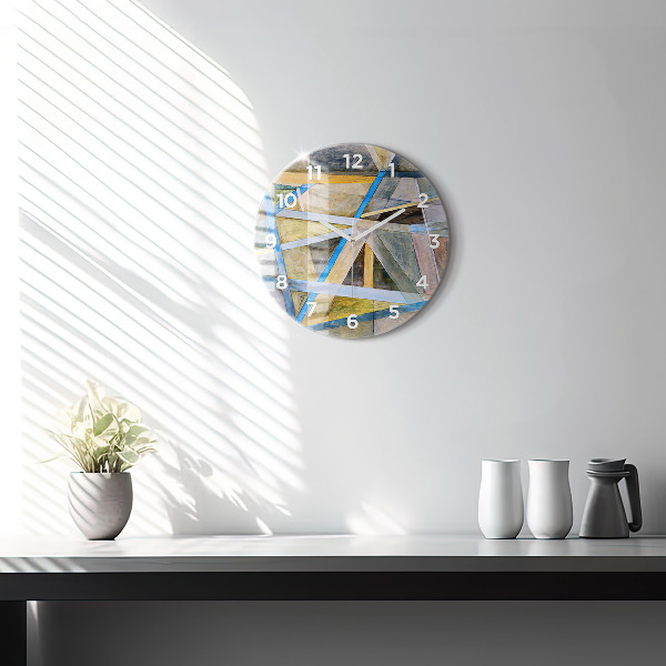 Round glass clock Impressionist painting