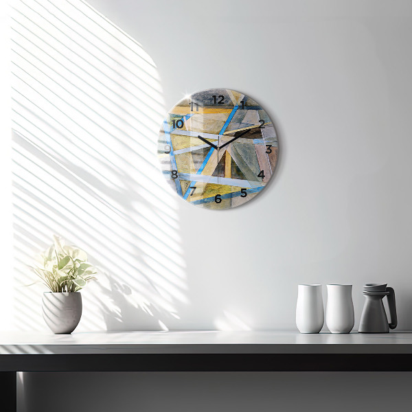 Round glass clock Impressionist painting
