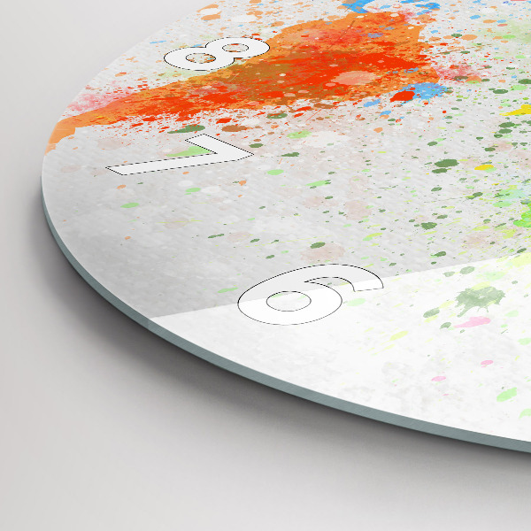 Round glass clock World map on paper