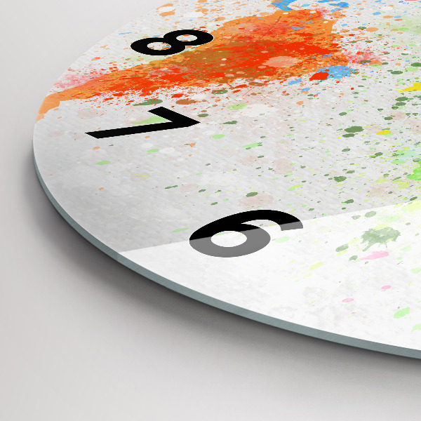 Round glass clock World map on paper