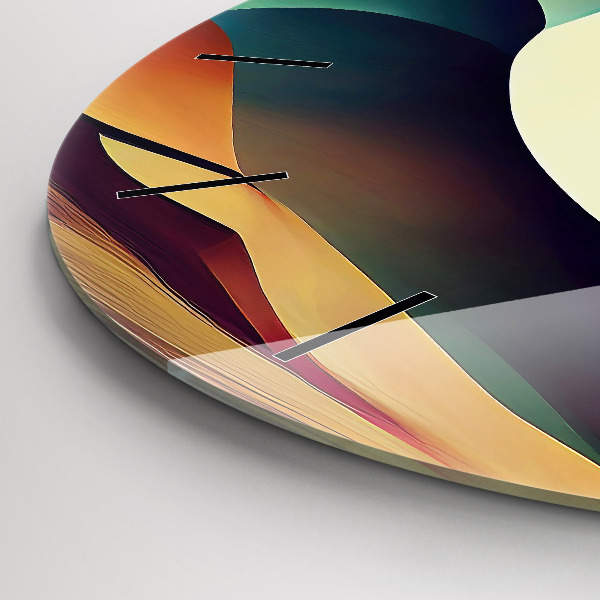 Round glass clock Abstract lines background
