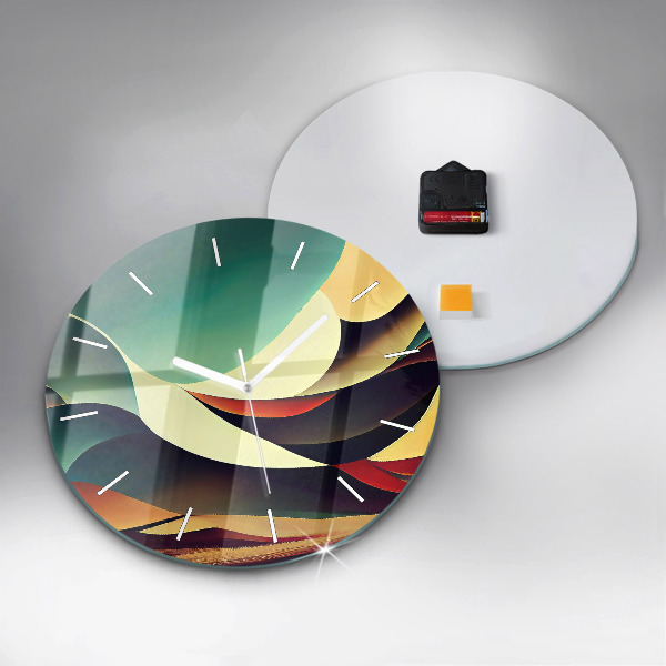 Round glass clock Abstract lines background