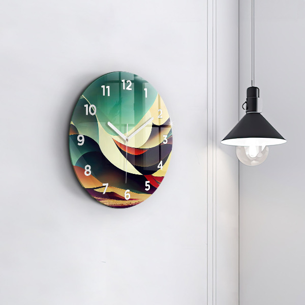 Round glass clock Abstract lines background