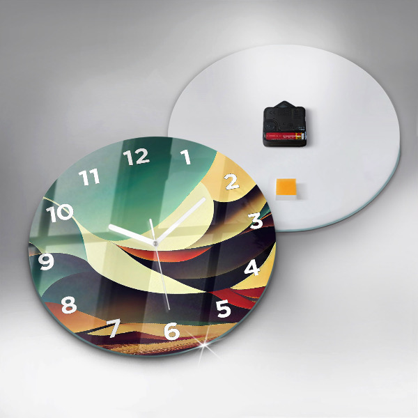 Round glass clock Abstract lines background