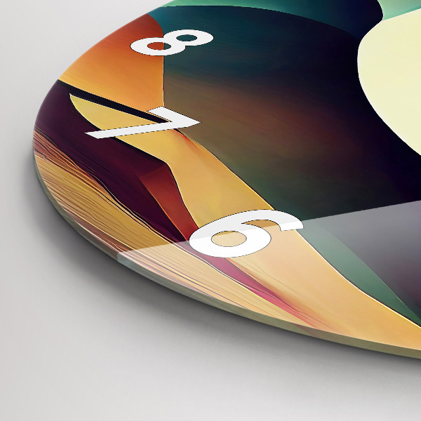 Round glass clock Abstract lines background