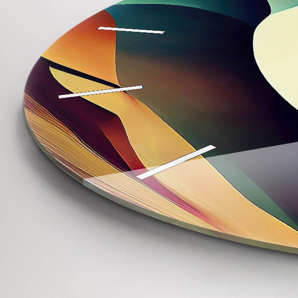 Round glass clock Abstract lines background