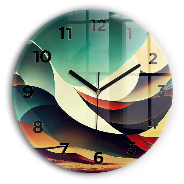 Round glass clock Abstract lines background