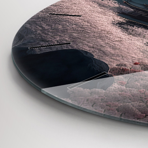 Round glass clock Tower and flowers in Asia