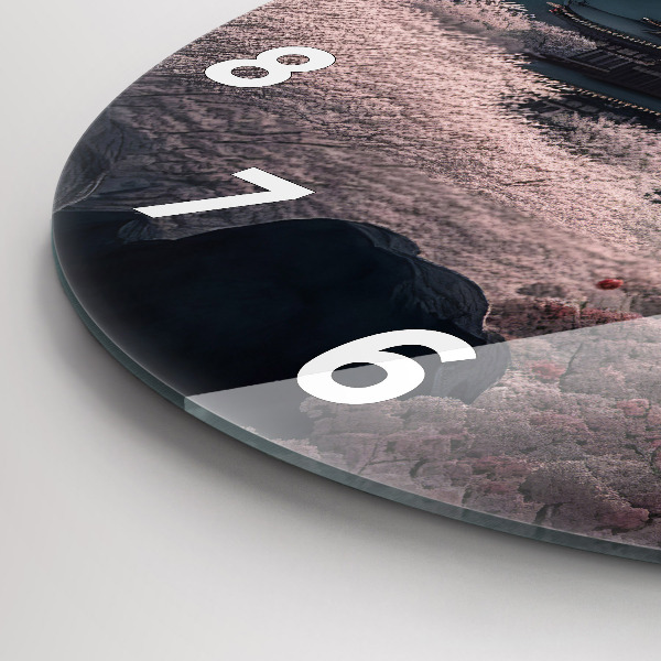 Round glass clock Tower and flowers in Asia