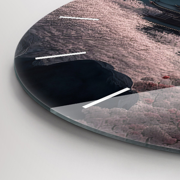 Round glass clock Tower and flowers in Asia