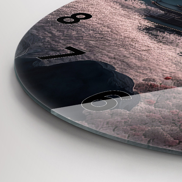 Round glass clock Tower and flowers in Asia