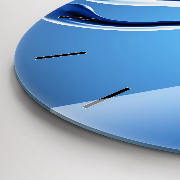 Round glass clock Liquid abstraction