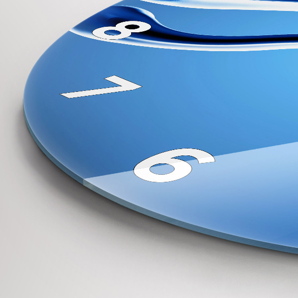 Round glass clock Liquid abstraction