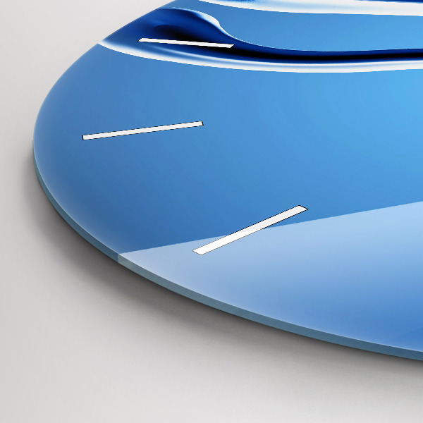 Round glass clock Liquid abstraction
