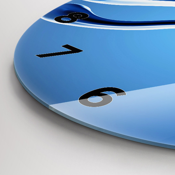 Round glass clock Liquid abstraction