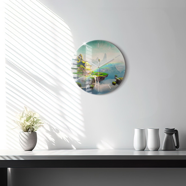 Round glass clock Chinese fantasy