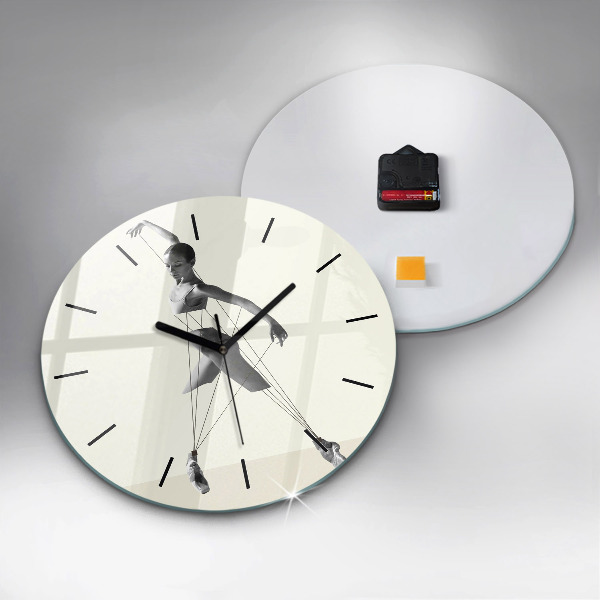 Round glass clock Abstract woman dancer