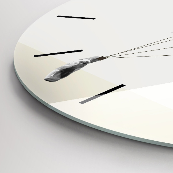 Round glass clock Abstract woman dancer