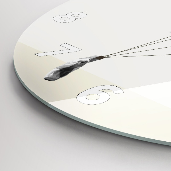Round glass clock Abstract woman dancer