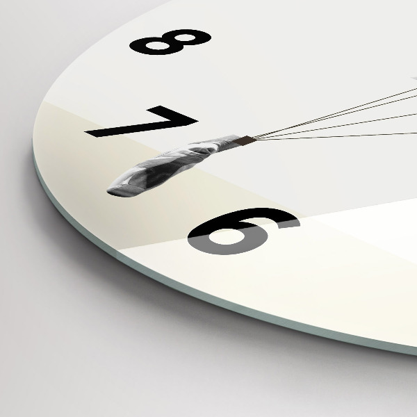 Round glass clock Abstract woman dancer