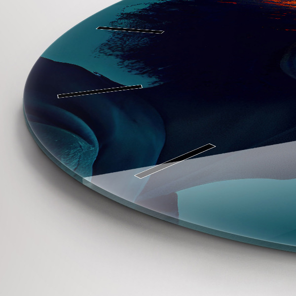 Round glass clock Futuristic world