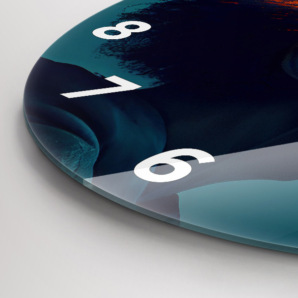 Round glass clock Futuristic world