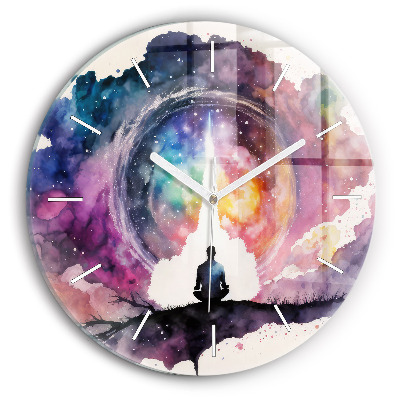 Round glass clock Meditation lifestyle