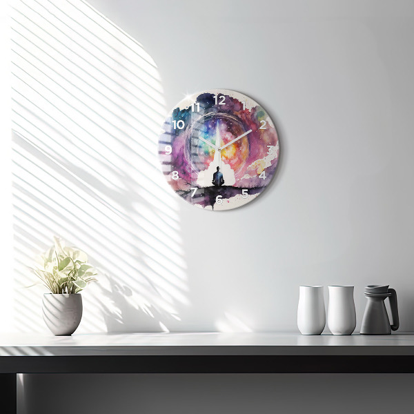 Round glass clock Meditation lifestyle