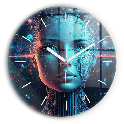 Round glass clock Artificial intelligence