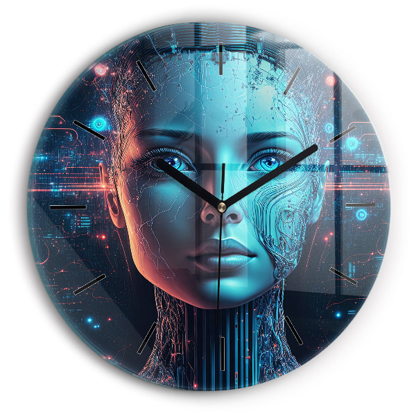 Round glass clock Artificial intelligence