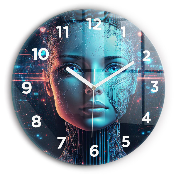 Round glass clock Artificial intelligence