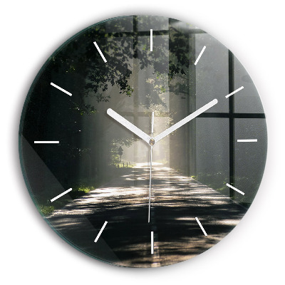 Round glass clock Forest road