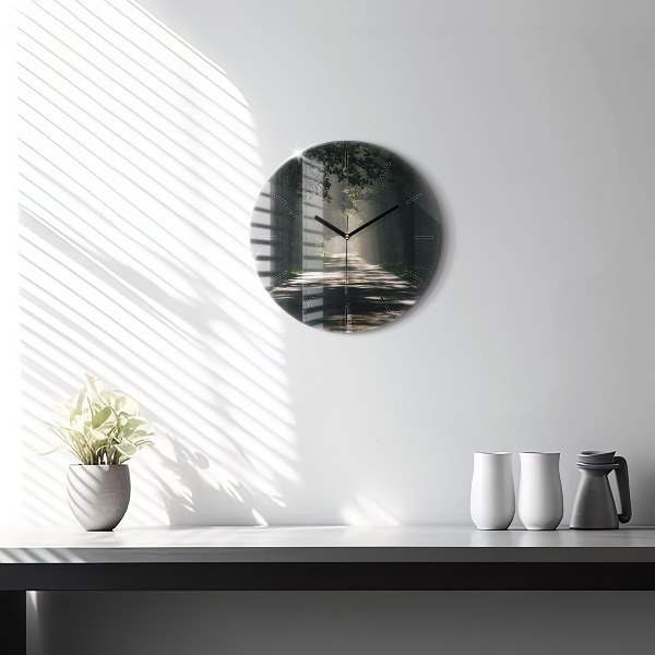 Round glass clock Forest road
